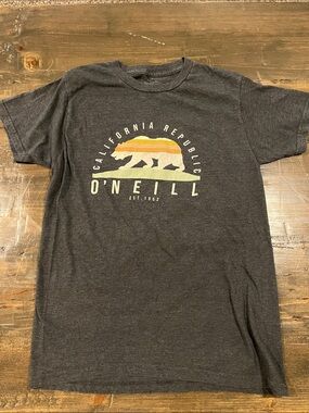 O'Neill Charcoal Gray California Republic Bear Graphic Tee